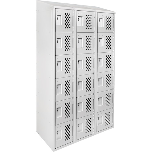 Petit casier perfor&eacute; Clean-Line, 6 niveaux, Bloc de 3, 12" x 72" x 12", Acier Helyx Safety & Industrial Supplies