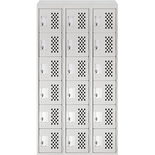 Petit casier perfor&eacute; Clean-Line, 6 niveaux, Bloc de 3, 12" x 72" x 12", Acier Helyx Safety & Industrial Supplies