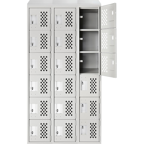 Petit casier perfor&eacute; Clean-Line, 6 niveaux, Bloc de 3, 12" x 72" x 12", Acier Helyx Safety & Industrial Supplies