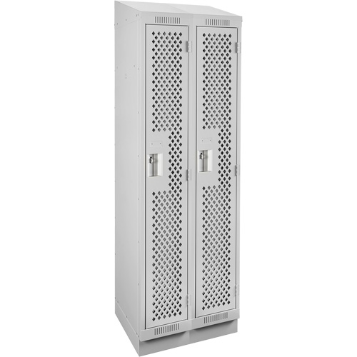 Casiers Clean Line, Bloc de 2, 24" x 12" x 82", Acier, Gris, Rivet (assembl&eacute;), Perfor&eacute; Helyx Safety & Industrial Supplies