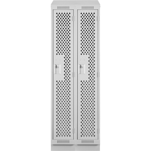 Casiers Clean Line, Bloc de 2, 24" x 12" x 82", Acier, Gris, Rivet (assembl&eacute;), Perfor&eacute; Helyx Safety & Industrial Supplies