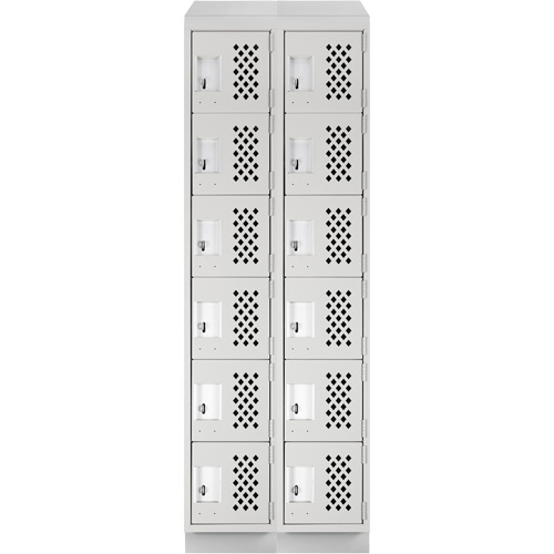 Petit casier perfor&eacute; Clean-Line, 6 niveaux, Bloc de 2, 15" x 72" x 12", Acier Helyx Safety & Industrial Supplies