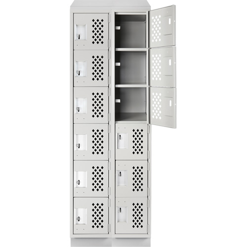 Petit casier perfor&eacute; Clean-Line, 6 niveaux, Bloc de 2, 15" x 72" x 12", Acier Helyx Safety & Industrial Supplies