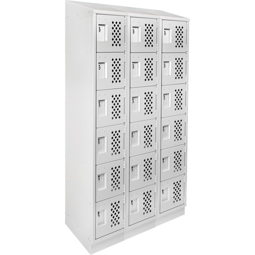 Petits casiers &eacute;conomiques assembl&eacute;s et perfor&eacute;s Clean Line, 6 niveaux, Bloc de 3, 18" x 72" x 12", Acier Helyx Safety & Industrial Supplies