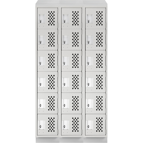 Petits casiers &eacute;conomiques assembl&eacute;s et perfor&eacute;s Clean Line, 6 niveaux, Bloc de 3, 18" x 72" x 12", Acier Helyx Safety & Industrial Supplies