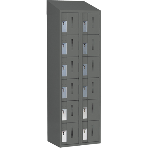 Casiers robustes Concorde, 6 niveaux, Bloc de 2, 24" x 18" x 78", Acier, Charbon, Soud&eacute; (assembl&eacute;) Helyx Safety & Industrial Supplies