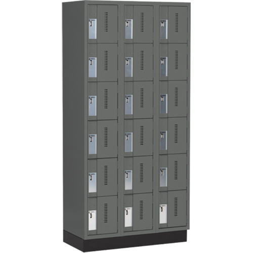 Casiers robustes Concorde, 6 niveaux, Bloc de 3, 36" x 18" x 76", Acier, Charbon, Soud&eacute; (assembl&eacute;) Helyx Safety & Industrial Supplies