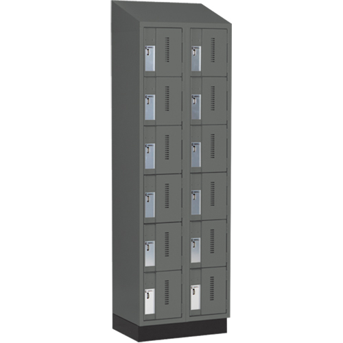 Casiers robustes Concorde, 6 niveaux, Bloc de 2, 24" x 18" x 82", Acier, Charbon, Soud&eacute; (assembl&eacute;) Helyx Safety & Industrial Supplies