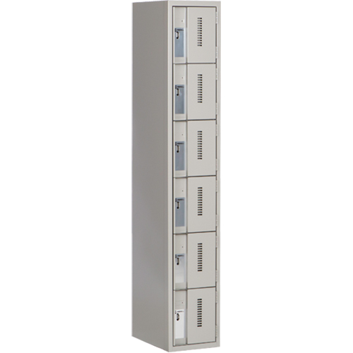 Casiers robustes Concorde, 6 niveaux, 12" x 18" x 72", Acier, Gris, Soud&eacute; (assembl&eacute;) Helyx Safety & Industrial Supplies
