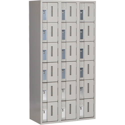 Casiers robustes Concorde, 6 niveaux, Bloc de 3, 36" x 18" x 72", Acier, Gris, Soud&eacute; (assembl&eacute;) Helyx Safety & Industrial Supplies