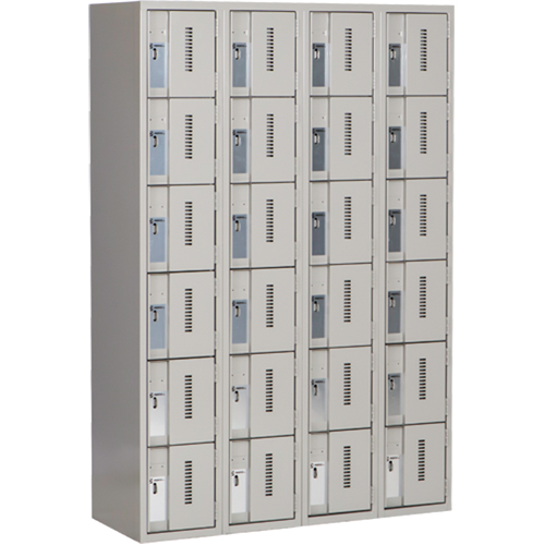 Casiers robustes Concorde, 6 niveaux, Bloc de 4, 48" x 18" x 72", Acier, Gris, Soud&eacute; (assembl&eacute;) Helyx Safety & Industrial Supplies