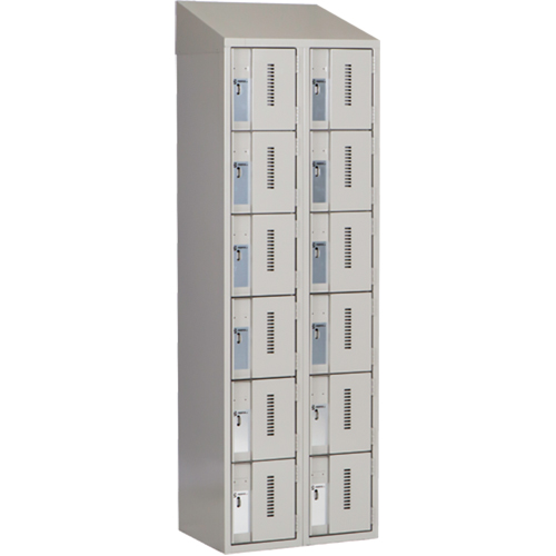 Casiers robustes Concorde, 6 niveaux, Bloc de 2, 24" x 18" x 78", Acier, Gris, Soud&eacute; (assembl&eacute;) Helyx Safety & Industrial Supplies