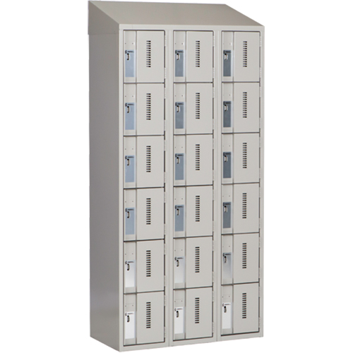 Casiers robustes Concorde, 6 niveaux, Bloc de 3, 36" x 18" x 78", Acier, Gris, Soud&eacute; (assembl&eacute;) Helyx Safety & Industrial Supplies