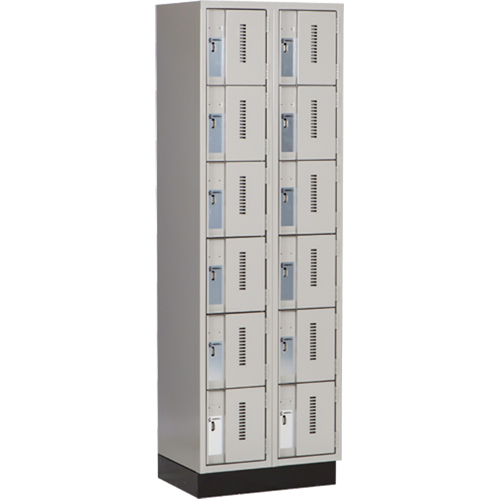 Casiers robustes Concorde, 6 niveaux, Bloc de 2, 24" x 18" x 76", Acier, Gris, Soud&eacute; (assembl&eacute;) Helyx Safety & Industrial Supplies