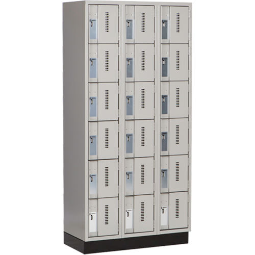 Casiers robustes Concorde, 6 niveaux, Bloc de 3, 36" x 18" x 76", Acier, Gris, Soud&eacute; (assembl&eacute;) Helyx Safety & Industrial Supplies