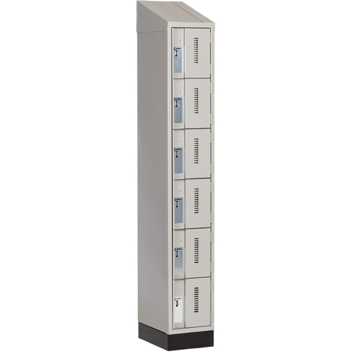 Concorde Heavy-Duty Lockers, 6 -tier, 12" x 18" x 82", Steel, Grey, Welded (Assembled) Helyx Safety & Industrial Supplies
