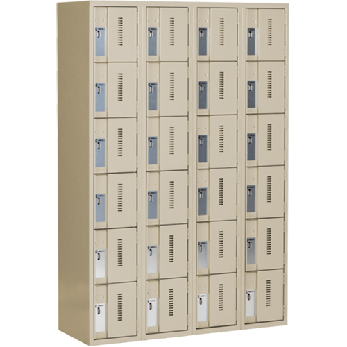 Casiers robustes Concorde, 6 niveaux, Bloc de 4, 48" x 18" x 72", Acier, Beige, Soud&eacute; (assembl&eacute;) Helyx Safety & Industrial Supplies