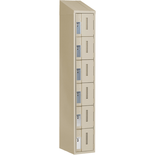 Concorde Heavy-Duty Lockers, 6 -tier, 12" x 18" x 78", Steel, Beige, Welded (Assembled) Helyx Safety & Industrial Supplies