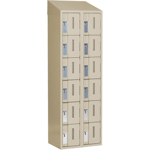 Casiers robustes Concorde, 6 niveaux, Bloc de 2, 24" x 18" x 78", Acier, Beige, Soud&eacute; (assembl&eacute;) Helyx Safety & Industrial Supplies