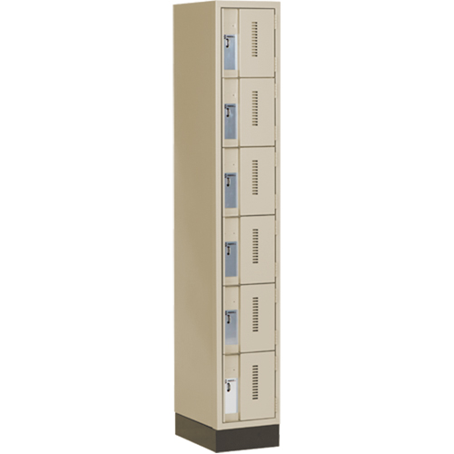 Concorde Heavy-Duty Lockers, 6 -tier, 12" x 18" x 76", Steel, Beige, Welded (Assembled) Helyx Safety & Industrial Supplies