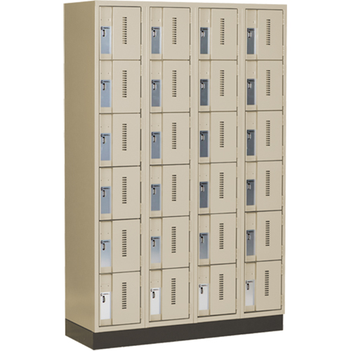 Casiers robustes Concorde, 6 niveaux, Bloc de 4, 48" x 18" x 76", Acier, Beige, Soud&eacute; (assembl&eacute;) Helyx Safety & Industrial Supplies