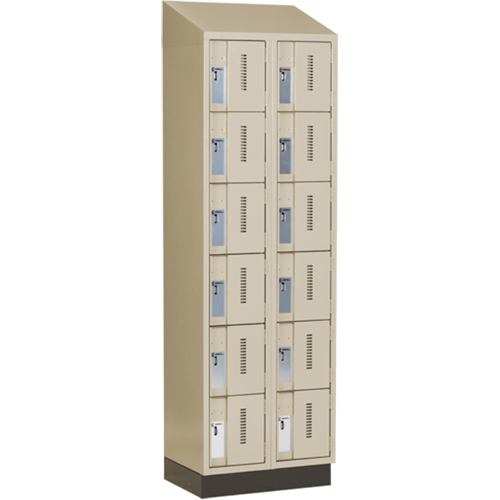 Casiers robustes Concorde, 6 niveaux, Bloc de 2, 24" x 18" x 82", Acier, Beige, Soud&eacute; (assembl&eacute;) Helyx Safety & Industrial Supplies