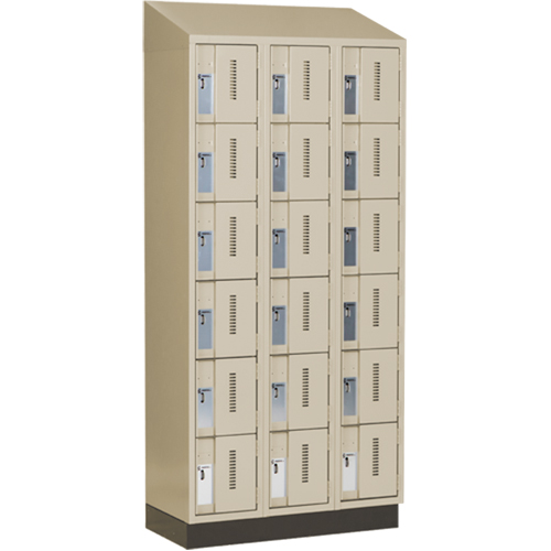 Casiers robustes Concorde, 6 niveaux, Bloc de 3, 36" x 18" x 82", Acier, Beige, Soud&eacute; (assembl&eacute;) Helyx Safety & Industrial Supplies