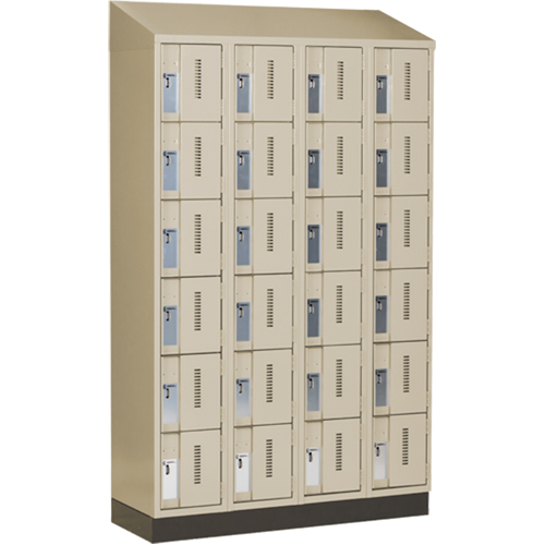 Casiers robustes Concorde, 6 niveaux, Bloc de 4, 48" x 18" x 82", Acier, Beige, Soud&eacute; (assembl&eacute;) Helyx Safety & Industrial Supplies