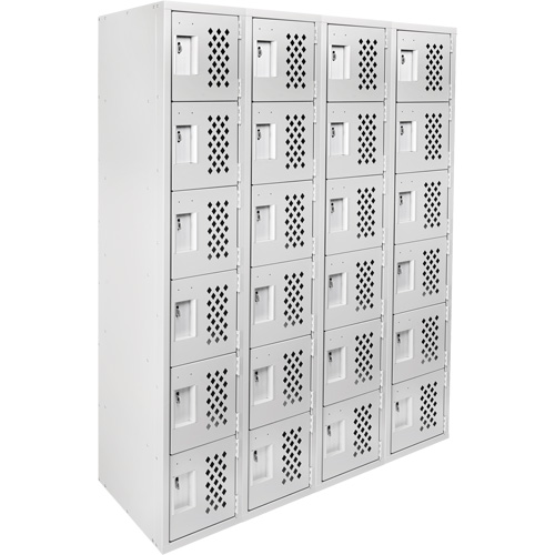 Petits casiers Clean Line, 6 niveaux, Bloc de 4, 18" x 72" x 12", Acier Helyx Safety & Industrial Supplies