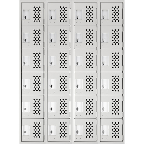Petits casiers Clean Line, 6 niveaux, Bloc de 4, 18" x 72" x 12", Acier Helyx Safety & Industrial Supplies
