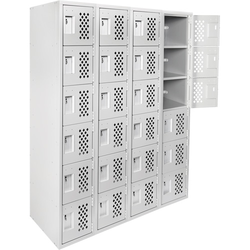 Petits casiers Clean Line, 6 niveaux, Bloc de 4, 18" x 72" x 12", Acier Helyx Safety & Industrial Supplies