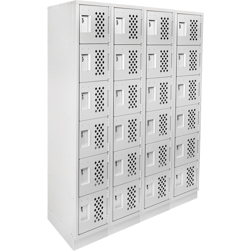 Casiers &eacute;conomiques perfor&eacute;s et assembl&eacute;s Clean Line, 6 niveaux, Bloc de 4, 18" x 72" x 12", Acier Helyx Safety & Industrial Supplies