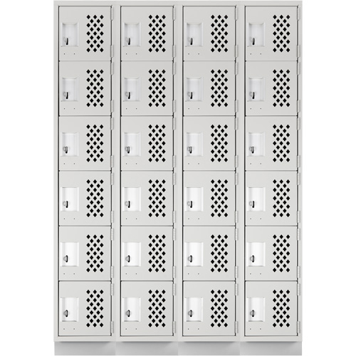 Casiers &eacute;conomiques perfor&eacute;s et assembl&eacute;s Clean Line, 6 niveaux, Bloc de 4, 18" x 72" x 12", Acier Helyx Safety & Industrial Supplies