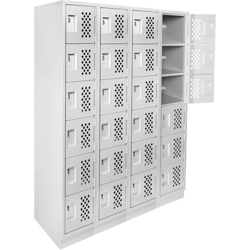 Casiers &eacute;conomiques perfor&eacute;s et assembl&eacute;s Clean Line, 6 niveaux, Bloc de 4, 18" x 72" x 12", Acier Helyx Safety & Industrial Supplies