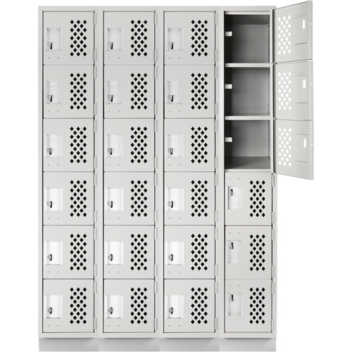 Casiers &eacute;conomiques perfor&eacute;s et assembl&eacute;s Clean Line, 6 niveaux, Bloc de 4, 18" x 72" x 12", Acier Helyx Safety & Industrial Supplies