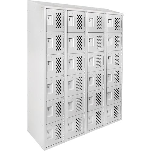 Casiers &eacute;conomiques perfor&eacute;s et assembl&eacute;s Clean Line, 6 niveaux, Bloc de 4, 18" x 72" x 12", Acier Helyx Safety & Industrial Supplies