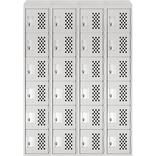 Casiers &eacute;conomiques perfor&eacute;s et assembl&eacute;s Clean Line, 6 niveaux, Bloc de 4, 18" x 72" x 12", Acier Helyx Safety & Industrial Supplies