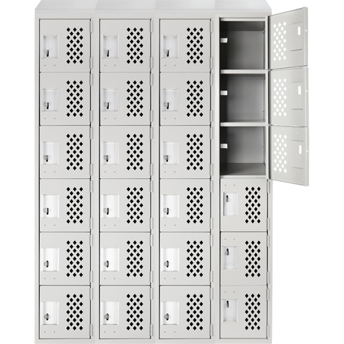 Casiers &eacute;conomiques perfor&eacute;s et assembl&eacute;s Clean Line, 6 niveaux, Bloc de 4, 18" x 72" x 12", Acier Helyx Safety & Industrial Supplies