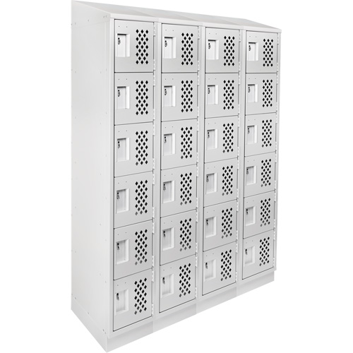 Casiers &eacute;conomiques perfor&eacute;s et assembl&eacute;s Clean Line, 6 niveaux, Bloc de 4, 18" x 72" x 12", Acier Helyx Safety & Industrial Supplies