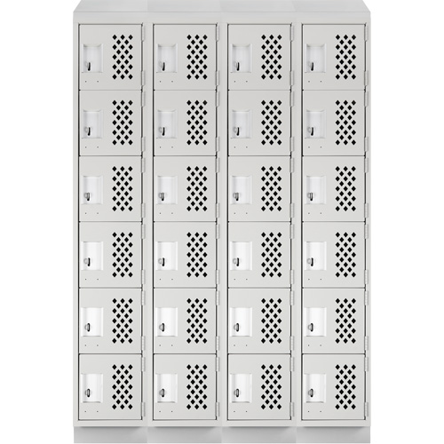 Casiers &eacute;conomiques perfor&eacute;s et assembl&eacute;s Clean Line, 6 niveaux, Bloc de 4, 18" x 72" x 12", Acier Helyx Safety & Industrial Supplies
