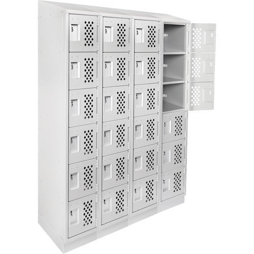Casiers &eacute;conomiques perfor&eacute;s et assembl&eacute;s Clean Line, 6 niveaux, Bloc de 4, 18" x 72" x 12", Acier Helyx Safety & Industrial Supplies