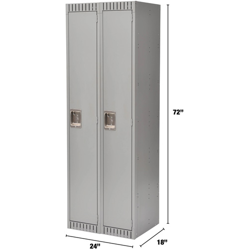 Casiers, Bloc de 2, 24" x 18" x 72", Acier, Gris, D&eacute;mont&eacute; Helyx Safety & Industrial Supplies