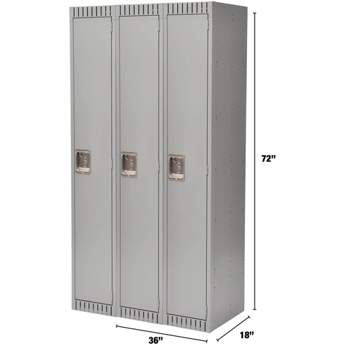Casiers, Bloc de 3, 36" x 18" x 72", Acier, Gris, D&eacute;mont&eacute; Helyx Safety & Industrial Supplies