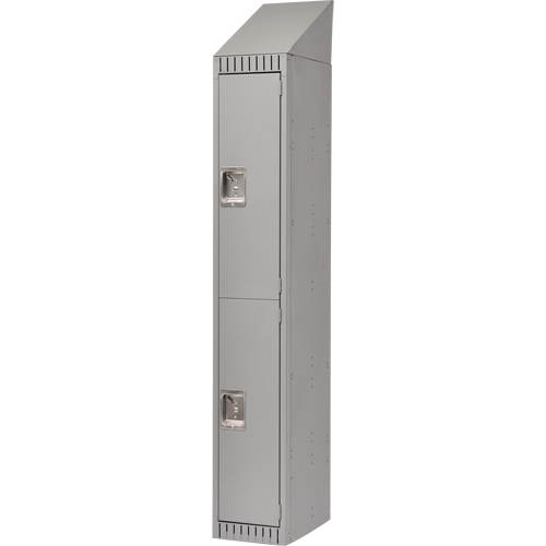 Casiers assembl&eacute;s, 2 niveaux, 12" x 18" x 72", Acier, Gris, Rivet (assembl&eacute;) Helyx Safety & Industrial Supplies