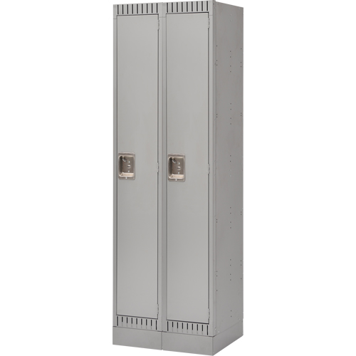 Lockers, Bank of 2, 24" x 18" x 76", Steel, Grey, Knocked Down Helyx Safety & Industrial Supplies