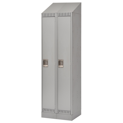 Casiers assembl&eacute;s, Bloc de 2, 24" x 18" x 72", Acier, Gris, Rivet (assembl&eacute;) Helyx Safety & Industrial Supplies