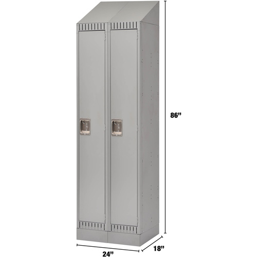 Casiers, Bloc de 2, 24" x 18" x 86", Acier, Gris, D&eacute;mont&eacute; Helyx Safety & Industrial Supplies