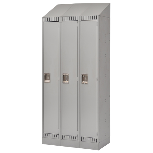 Casiers assembl&eacute;s, Bloc de 3, 36" x 18" x 72", Acier, Gris, Rivet (assembl&eacute;) Helyx Safety & Industrial Supplies