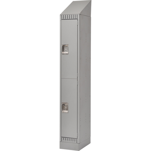 Assembled Lockers, 2 -tier, 12" x 18" x 72", Steel, Grey, Rivet (Assembled) Helyx Safety & Industrial Supplies