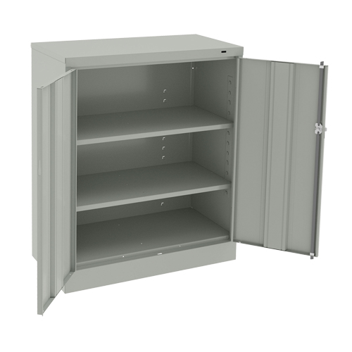 Armoire &agrave; hauteur de comptoir, Acier, 2 Tablettes, 42" h x 36" la x 18" P, Gris p&acirc;le Helyx Safety & Industrial Supplies